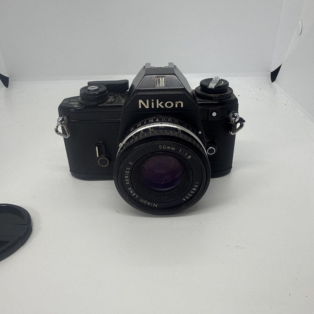 Vintage Nikon EM Black SLR Film Camera with Nikon Lens